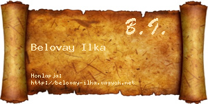 Belovay Ilka névjegykártya
